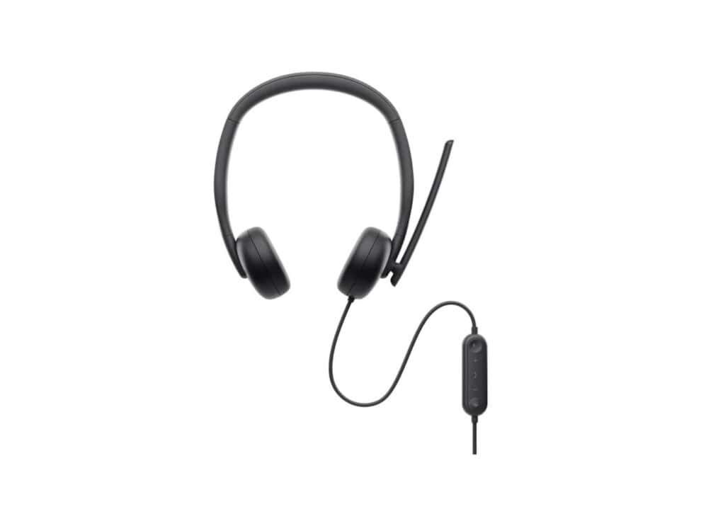 Black headset with microphone and inline controls
