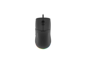 Black wired gaming mouse with RGB lighting