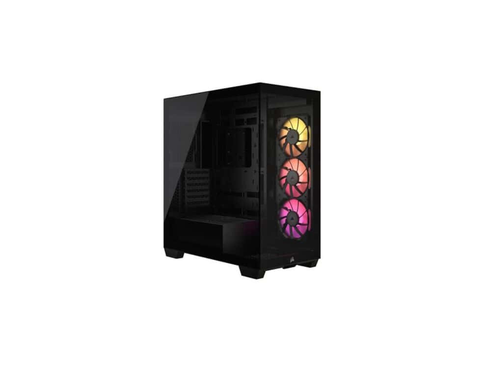 icue link 3500x rgb mid tower pc case; black Gaming PC case with RGB fans