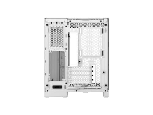 White computer case rear view