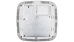 Bottom view of a router with screws.