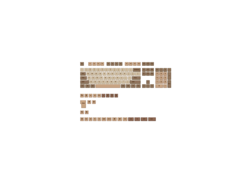 Beige and brown mechanical keyboard keycaps