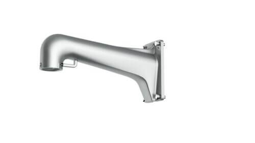 Silver wall-mounted metal pipe bracket