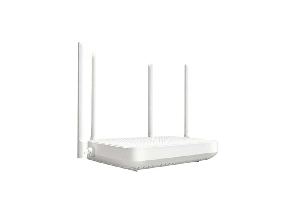 White wireless router with three antennas