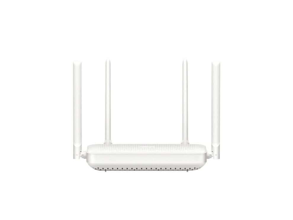 White wireless router with four antennas