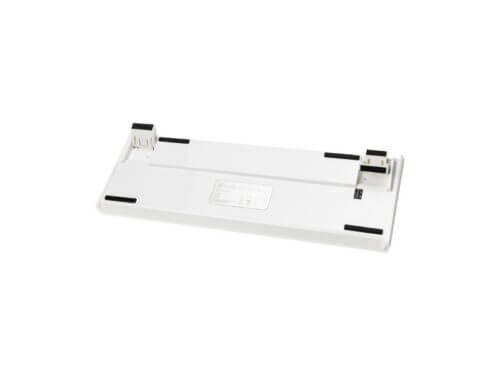 White computer keyboard's back panel with labels
