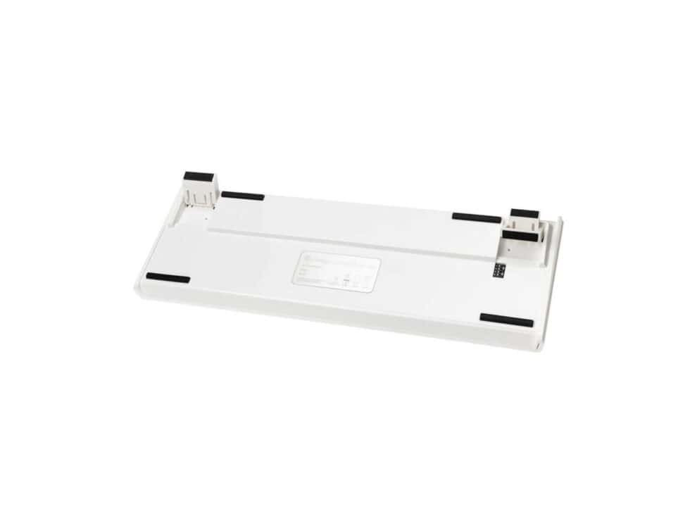 White computer keyboard's back panel with labels