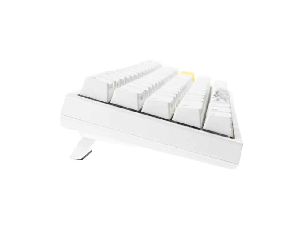 White mechanical keyboard side view
