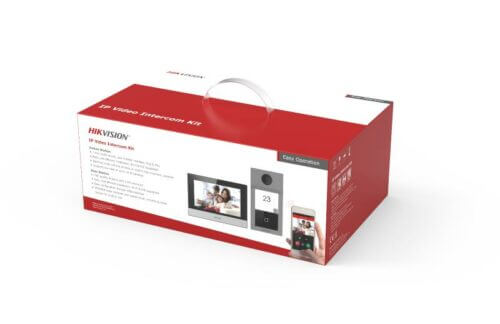 Hikvision IP Video Intercom Kit in red packaging