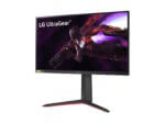 LG UltraGear gaming monitor with sci-fi graphic.