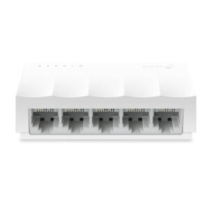 White Ethernet network switch with five ports
