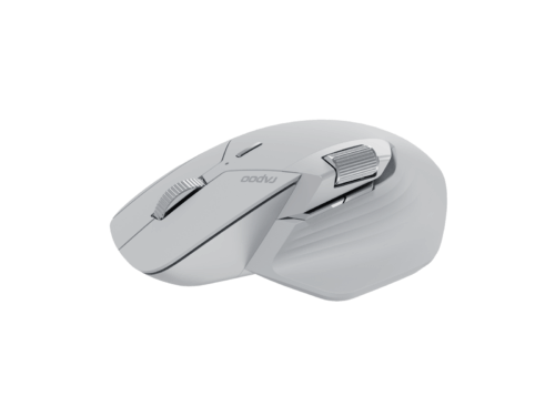 Ergonomic wireless mouse with silver finish