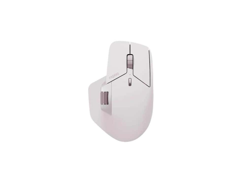 White ergonomic wireless computer mouse