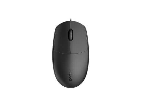 Black computer mouse overhead view