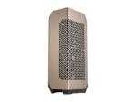 Gold and black computer case tower.