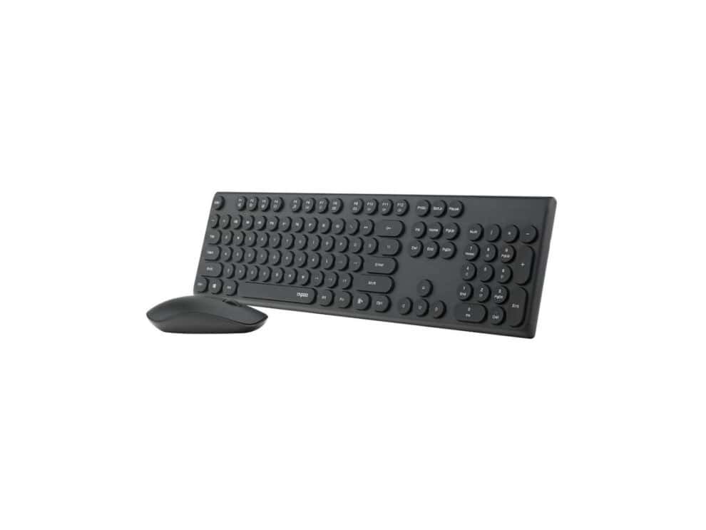 Black wireless keyboard and mouse set