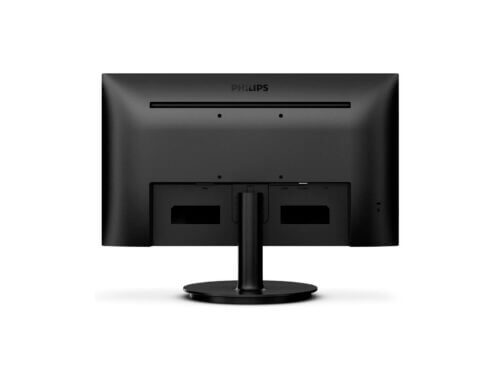 Back view of black computer monitor