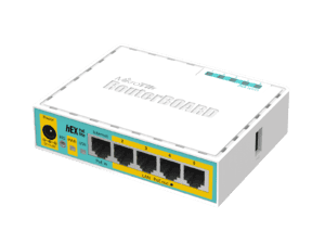 MikroTik hEX PoE Lite - Desktop PoE Router with 5 10/100 LAN ports and 1 USB port