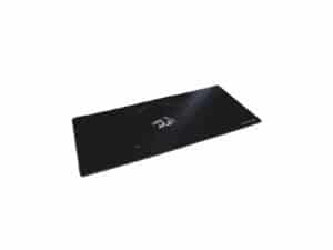 Rectangular gaming mouse pad, black with futuristic design.