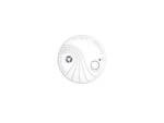 White smoke detector isolated on white background