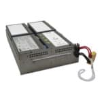 Battery pack with cables and safety labels