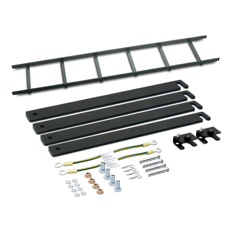 apc netshelter cable management, power cable ladder, with ladder attachment kit, black, 305 x 3023 x 51 mm Ladder mounting hardware kit with bolts and brackets.
