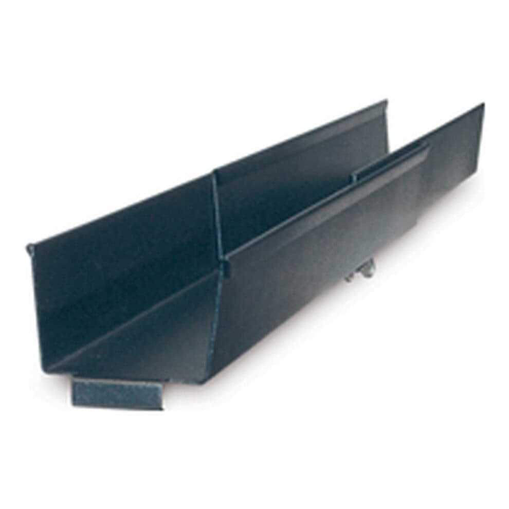 Black plastic rain gutter segment