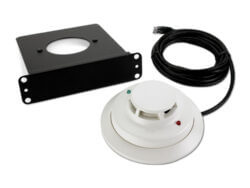 Smoke detector kit with bracket and cable