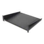 fixed shelf 50lbs/22.7kg black Black steel rack mount shelf