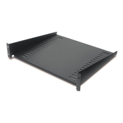 fixed shelf 50lbs/22.7kg black Black steel rack mount shelf