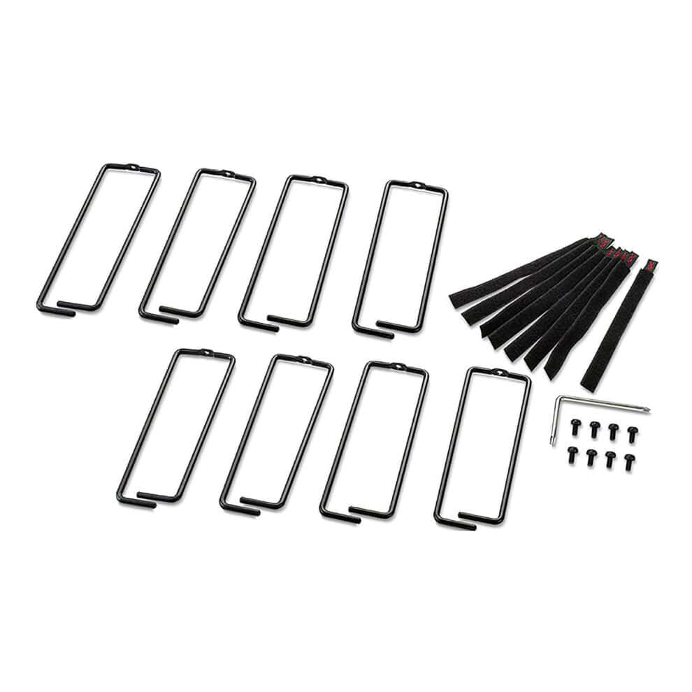 pc netshelter cable management, vertical cable manager, rings, for netshelter 750 and 800mm w enclosures, set of 8, 76 x 19 x 203 mm Cable management rack mount kit with velcro straps