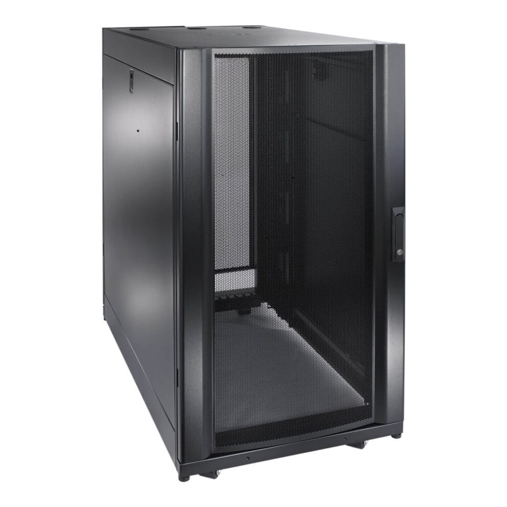 apc netshelter sx, server rack enclosure, 24u, black, 1198.5h x 600w x 1070d mm Black server rack cabinet with mesh door