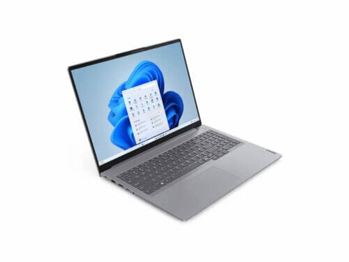 Silver laptop with Windows 11 OS