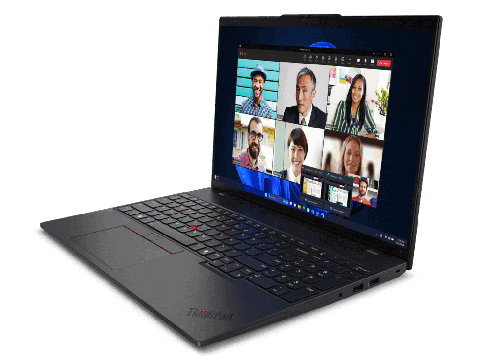 lenovo l16 u7 155u|16.0 wuxga|16gb ddr5|1tb ssd m.2|3yrs onsite|win11p Laptop with video conferencing screen.