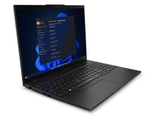Black laptop with Windows Security settings screen