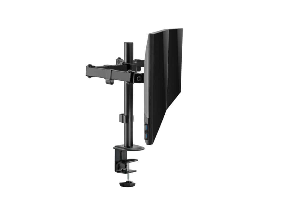 Side view of desk monitor arm