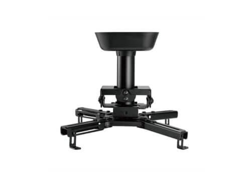 Black projector mount bracket on white background