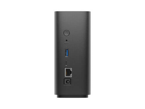 Back view external hard drive ports.