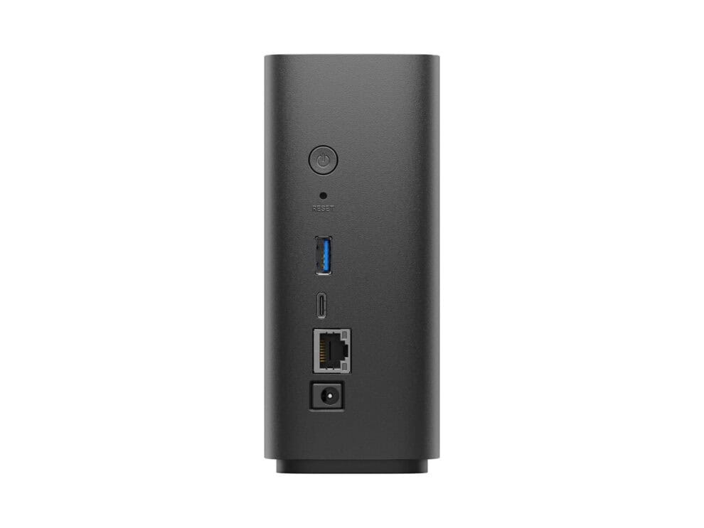 Back view external hard drive ports.