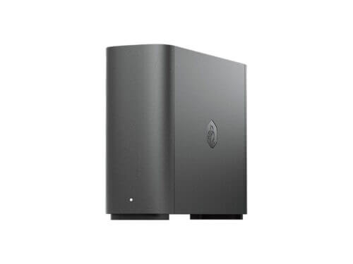 Black external hard drive
