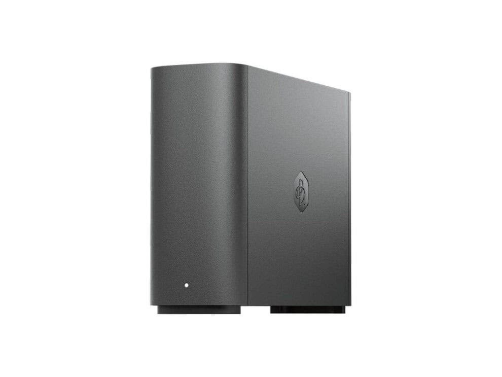 Black external hard drive