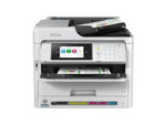Epson all-in-one printer with touchscreen display.