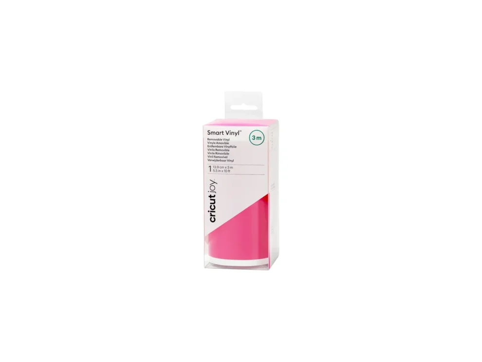 2009327 cricut smart vinyl removable party pink 120cm; 1 roll 5.5 in x 10 ft (13.9 cm x 3 m); matte finish; works without a cu Cricut Joy Smart Vinyl Removable 3m Roll Pink