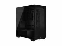 Black computer case with transparent side panel