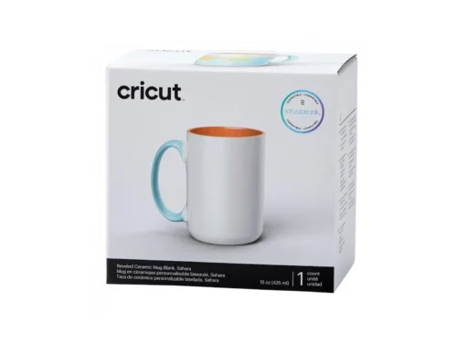 Cricut ceramic mug blank, 15oz infusible ink compatible.