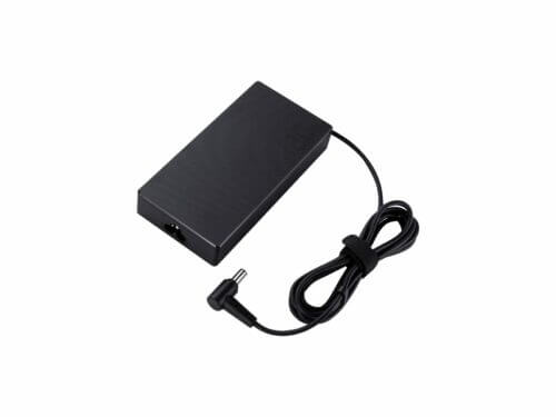 Black laptop power adapter with cable