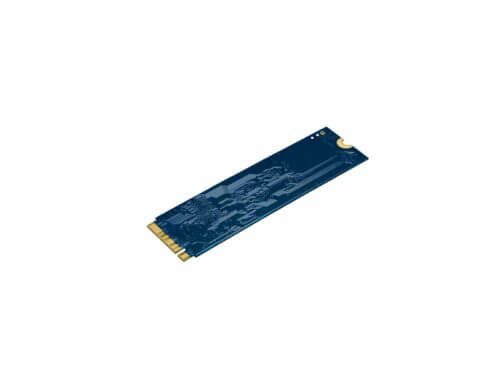 Blue M.2 NVMe SSD module.