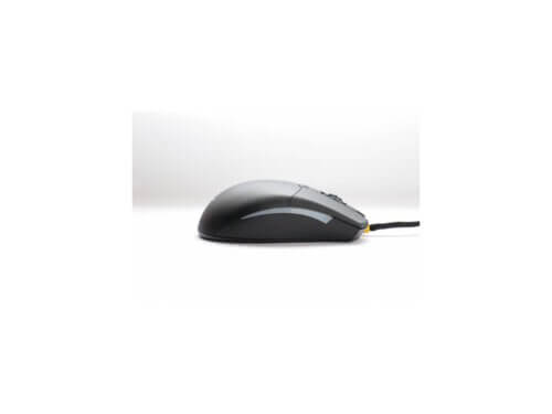 Black wired computer mouse side view