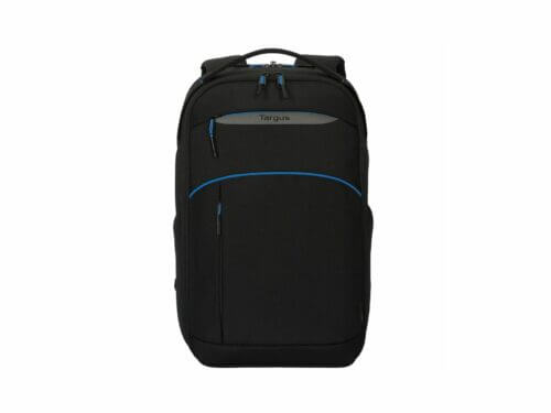 Black Targus backpack with blue accents