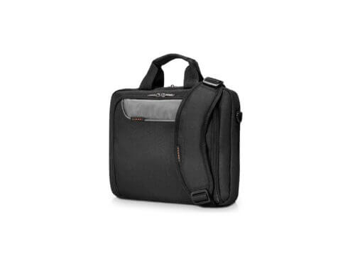 Black laptop bag with shoulder strap